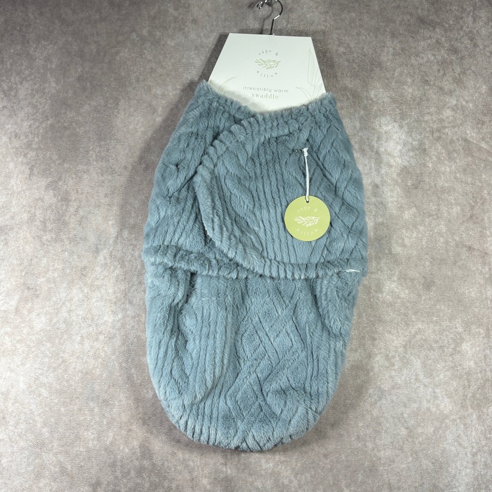 Sage & Willow Wrap Baby Blue Cable Knit Snug Free Soft On Skin NEW